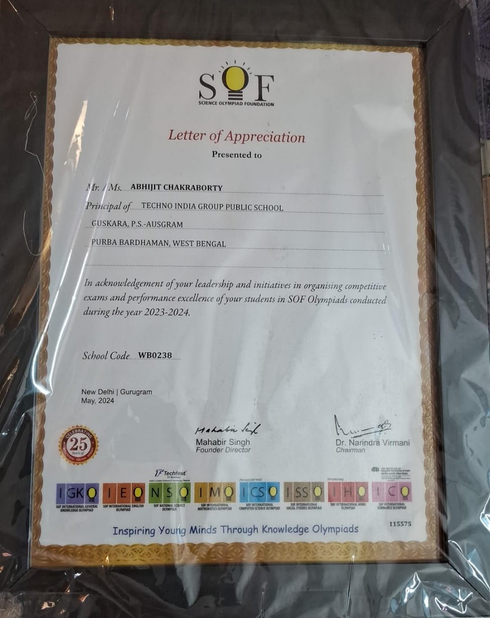 SOF Letter of Appreciation
